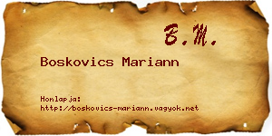 Boskovics Mariann névjegykártya