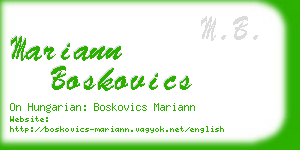 mariann boskovics business card